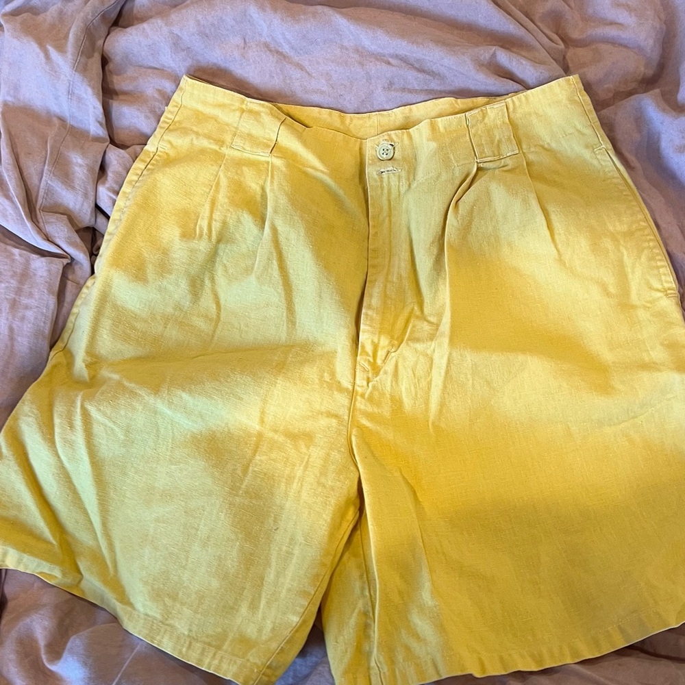 Anne Klein Sunny Yellow Men's Flat Front Shorts